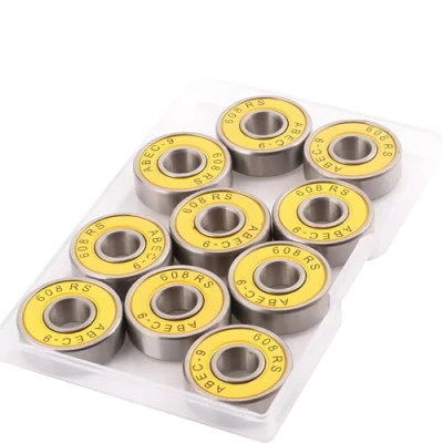 Imagen de CESFONJER Rodamiento de Bolas 10 Unidades 608RS ABEC 9 608 2RS Doble Goma Sellada en Miniatura para Patinaje, Patines Línea, Scooters (8 mm x 22 7 mm)