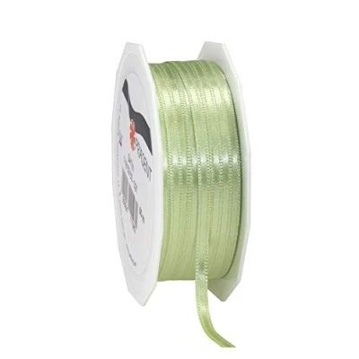 Imagen de C.E. PATTBERG PRÄSENT cinta regalo satén color verde pastel, 50 m de raso para envolver regalos, 3 mm ancho, decoración y manualidades, decorativa versátil