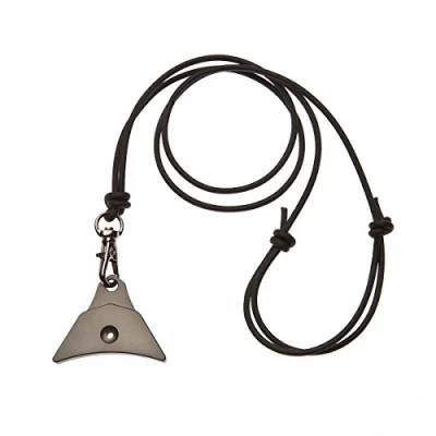 Imagen de Logan Ventura Sheepdog Silbato de Aluminio anodizado con cordón Piel, Color Plateado