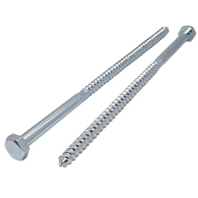 Imagen de Marcopol Lote de 8 tornillos hexagonales acero galvanizado DIN 571 para madera, M12 x 300 mm, hexagonales, retardo (8, mm), color plateado