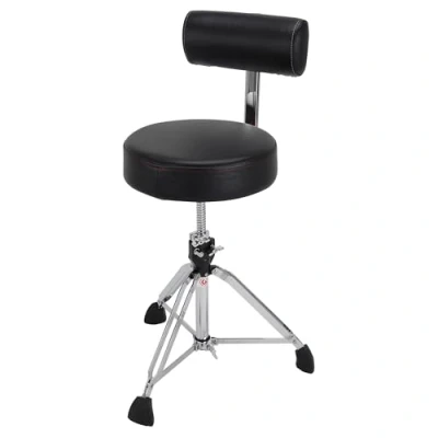 Imagen de Taburete de Tambor Gibraltar Serie 9000 Redondo con Respaldo, 9608RB (Diámetro: 35cm, Asiento Vinilo, Super Lock, Posición Trípode, Pies Goma &#039;Super Foot&#039;)