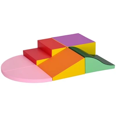 Imagen de HOMCOM Juego de 6 Bloques Espuma para Niños 12 36 Meses Juguetes Educativo Juguete Construcción Infantil Escalar y Gatear 150x100x24 cm Multicolor