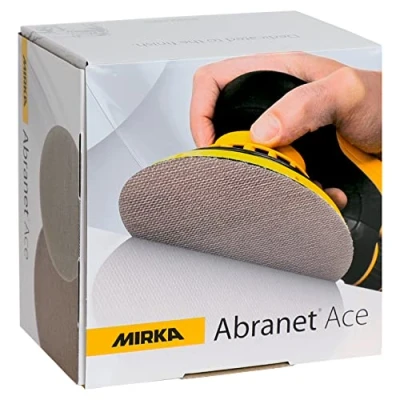 Imagen de Mirka Abranet Ace discos de lija en red Ø 150mm cierre adhesivo / grano P1000 50 uds Para todas las lijadoras rotorbitales Semi cerámica lijar superficies duras, madera, metal
