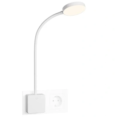 Imagen de ENUOTEK Lampara de Lectura Pared LED Flexible Regulable Blanco con Enchufe y Interruptor Tactil 4W Brillo Máximo 350Lm Luz Neutra 4000K sin Funcion Control Remoto Lot 1