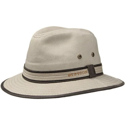 Imagen de Stetson Sombrero de algodón AVA Hombre/Mujer Tela con protección UV Sol Verano Traveller Primavera/Verano Beige M (56 57 cm)