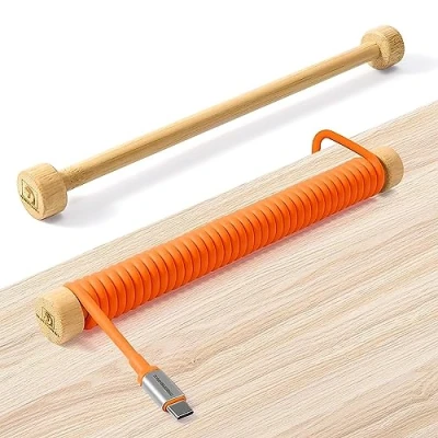 Imagen de MAMBASNAKE RC03 Keyboard Cable Winder Fixed Rod de Teclado Espiral Custom Enrollador Bambú Barra Administración Gaming Peso Aviador