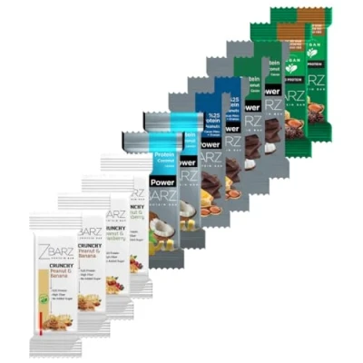 Imagen de Zbarz barritas de frutas y energía veganas sin azúcar añadido (caja mezcla, 12 barras), energéticas deportivas nueces para la vida cotidiana, ciclismo, senderismo,