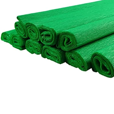 Imagen de Netuno 10 rollos de papel crepé verde 200 x 50 cm para manualidades color