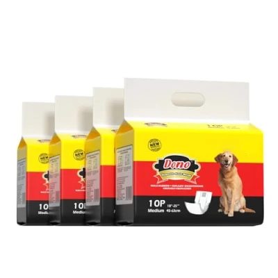 Imagen de pañales para Perros Desechables DONO Paños machos Mascotas Suaves absorbentes Super, incluidos Cuatro tamaños, con indicador de Humedad (M 40 Count (18&quot; 25&quot;))