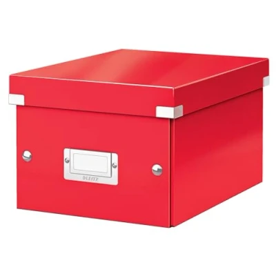 Imagen de Leitz WOW Caja de Almacenamiento A5, Gama Click &amp; Store, Pequeña Cartón para Almacenaje, Rojo, 60430026