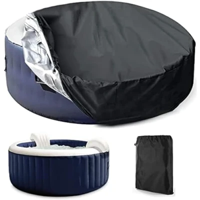 Imagen de Cubierta Redonda para Bañera de Hidromasaje,Funda Hottub Exterior Impermeable Cubiertas Protectoras Hidromasaje SPA Protección contra el Viento y los Rayos UV(Size:200 * 30cm)