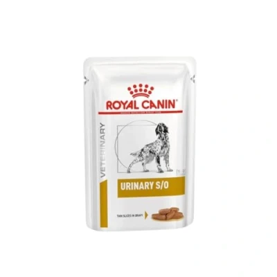 Imagen de ROYAL CANIN Veterinary Urinary s/o Canine para Perros Paquete de 4 x 12 100 g Comida húmeda Trozos Finos en Salsa Ayudar a disolver los cálculos estruvita