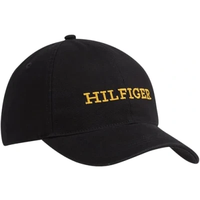 Imagen de Tommy Hilfiger Men&#039;s TH MONOTYPE Soft 6 Panel Cap, Black, One Size
