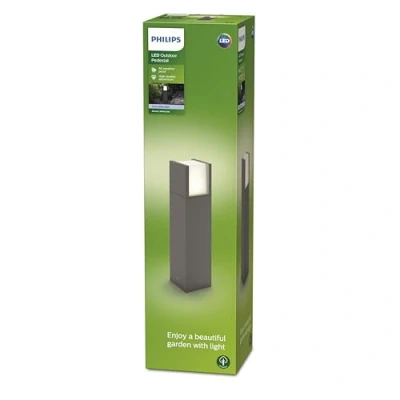 Imagen de Philips myGarden Arbour Pedestal, iluminación exterior, LED, aluminio, luz blanca fría, 10 x 40 cm, color antracita