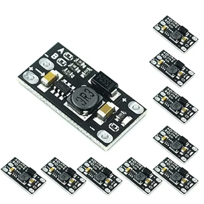Imagen de Fasizi 10 unids multifuncional DIY Mini DC batería de litio Módulo aumento la placa convertidor 3.7 V a 12 regulador voltaje ajustar 5 V/8 V/9 indicador LED