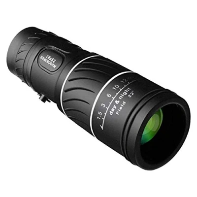Imagen de telescopio monocular, de película verde óptico alta potencia HD monocular 16X52 alcance caza zoom largo negro, para observación aves adu