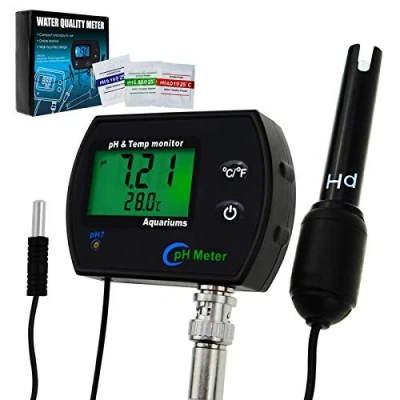 Imagen de 2 en 1 Medidor PH &amp; Temperatura, Tester Digital, meter Calidad del Agua de Prueba con Rango 0 14 para Acuarios, piscinas, Auto Calibración