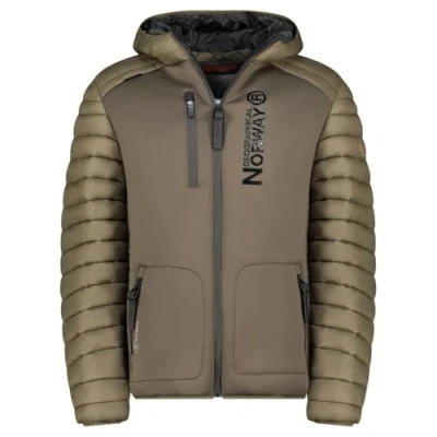 Imagen de Geographical Norway Briwood Men Chaqueta Cortavientos Para Hombre Impermeable De Manga Larga Ideal La Temporada Senderismo Primavera Verano Otoño Invierno (Caqui XL)