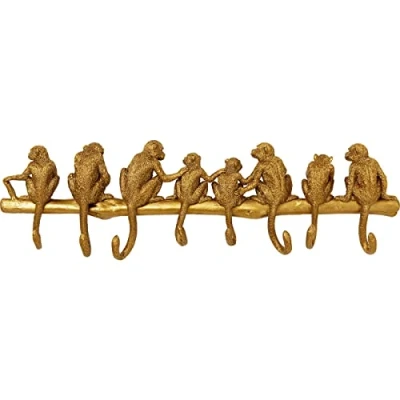 Imagen de Kare Perchero de pared con 8 ganchos, 22 x 70 6 cm, diseño mono, color dorado