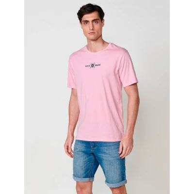 Imagen de Camiseta de Hombre Algodón con Estampado Calavera en la Espalda Color Rosa