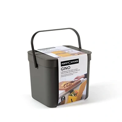 Imagen de Perfetto Cubo de basura húmedo/residuos orgánicos para colgar Col. Gino 7 litros Antracita