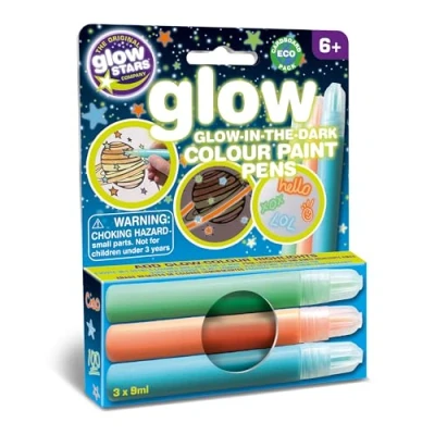 Imagen de The Original Glowstars Company Bolígrafos de Pintura Color Que Brillan en la Oscuridad, Multicolor, 225 x 90 mm (B8505)