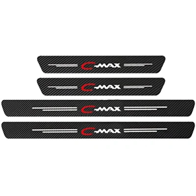 Imagen de 4 Piezas Pegatina para Umbral de Coche Fo rd Fiesta Focus KUGA Edge C MAX ST Line, Fibra Carbono, Antidesgaste, Antiarañazos Fuerte Capacidad Adhesiva,