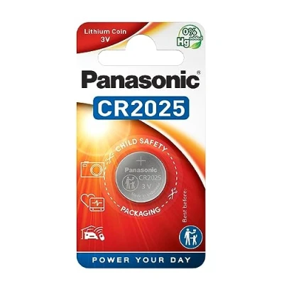 Imagen de Panasonic CR2025 Pila botón de litio no recargable, 3V, 165 mAh, Paquete 1 unidad
