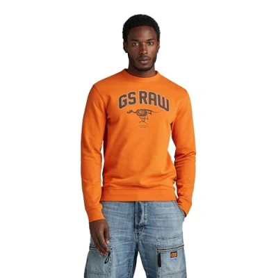 Imagen de G STAR RAW Sudadera Skeleton Dog Graphic R, Naranja (Orange D24413 d562 1018), M para Hombre