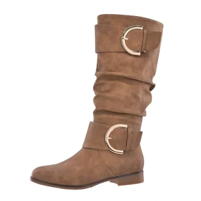 Imagen de Elara Botas Mujer Botines Deslizamiento Chunkyrayan JY1989 Camel (Beige Sohle) 39