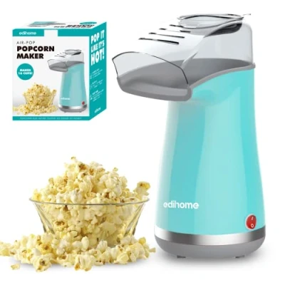 Imagen de Edihome, Palomitera, Eléctrica, Máquina palomitas, 1200 W, Palomitero, Incluye Cuchara Dosificadora, Palomitas de Maíz listas en 2 minutos, Popcorn (Azul)