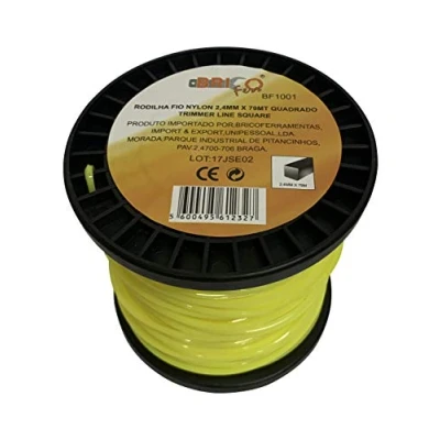 Imagen de Bricoferr BF1001 Hilo desbrozadora nylon perfil cuadrado (2,4 mm x 79 metros)