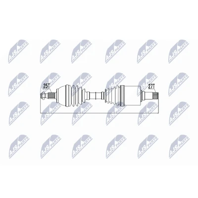 Imagen de NTY NPW ME 018 Árbol de Transmisión Eje delantero, izquierda, delantero 585 automática, automática CVT (continua) norauto,