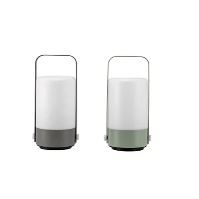 Imagen de Pauleen 48256 Farolillos LED (2 unidades, IP44, temporizador, batería, incluye 1 x 0,4 W, para exteriores, color gris claro, plástico 3000 K)