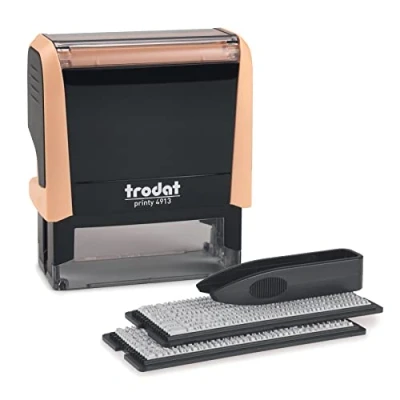 Imagen de Trodat Printy 4913 Sello autoentintable para escribir texto, 5 líneas, color negro, 58 x 22 mm