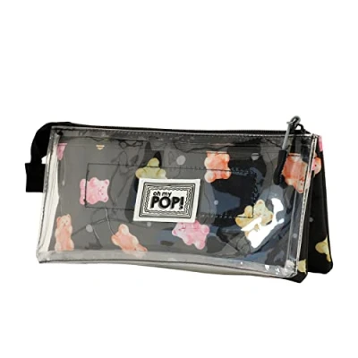 Imagen de Oh My Pop! Gummy Estuche Portatodo Triple Clear, Multicolor, 23 x 11 cm