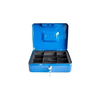 Imagen de Hyfive® Una especie de caja chica acero con 2 teclas/Cambiar la bandeja extraíble para un perfecto almacenamiento seguro en azul 10&quot;