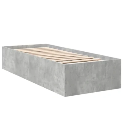 Imagen de vidaXL Estructura de Cama Madera ingeniería Gris hormigón 90x200cm