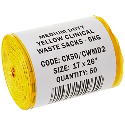 Imagen de Hanfare CX50/CWMD2 Bolsa para residuos clínicos (50 unidades), color amarillo