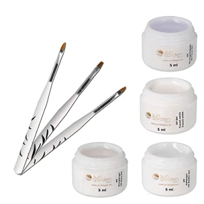 Imagen de Sun Garden Nails Set de gel UV clásico (4 x 5 ml), que incluye juego cepillos