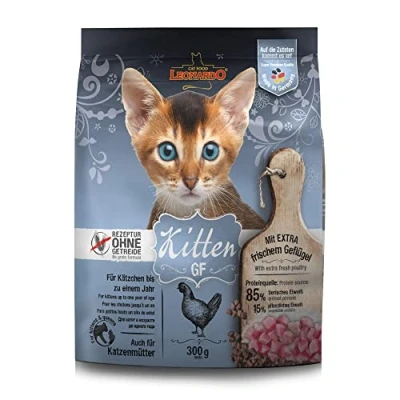 Imagen de LEONARDO Kitten GF Comida para gatos, 300 g, sin cereales, alimento seco gatitos de hasta 1 año, pienso completo con aves frescas
