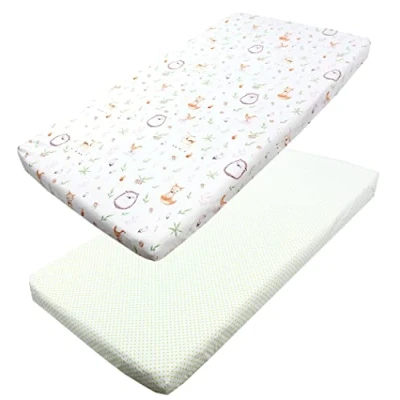 Imagen de TupTam Sábana Ajustable para Cuna Bebé 2 Pack, Glade/Verde Manchado, 70 x 140 cm