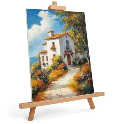 Imagen de Belle Vous Caballete de Mesa Madera para Mostrar Arte 83 cm Pintura Sobremesa Haya Natural Trípode Lienzos, Arte, y Marcos Manualidades