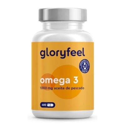 Imagen de Omega 3 Aceite de Pescado 400 Cápsulas (Suministro para +1 año) 1000mg por Cápsula Con ácidos grasos EPA y DHA Omega3 fish oil colesterol, cerebro, visión corazón*