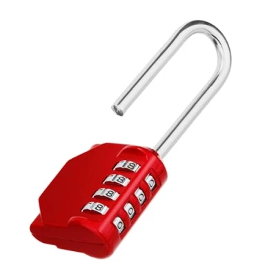 Imagen de ZHEGE Candado Numerico Largo, Taquilla 4 Digitos para Gimnasio, Piscina, Vestuario, Combinacion Exterior Puerta, Cobertizo, Contenedor, Garaje (1 Pieza, Rojo)