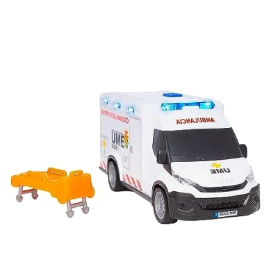 Imagen de Dickie Toys Ambulancia IVECO de la UME 18cm, Juguete, Luz y Sonido, Rueda con Giro Libre, Camilla, Vehículo Juguete Niños Niñas a Partir 3 Años (203713014SI5)