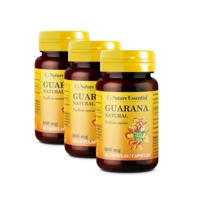 Imagen de Nature Essential Guaraná 600 mg de Paullinia Cupana 50 Cápsulas Favorece el Tránsito Intestinal Ayuda a Generar Energía y Combatir la Fatiga Pack 3 Unidades
