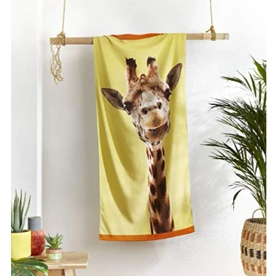Imagen de Catherine Lansfield Jirafa Toalla, Algodón, Amarillo, Beach Towel