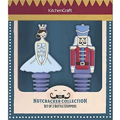 Imagen de KitchenCraft Tapones para Botella, Diseño Navideño, Colección el Cascanueces, Silicona, Multicolor