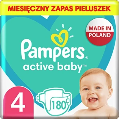 Imagen de Pampers Pañal tamaño 4 (9 14 kg), pañales Active Baby 180 unidades, embalaje mensual, protección contra fugas durante todo el día